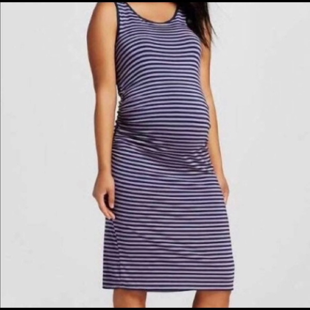 Liz Lange Maternity purple striped sleeveless dress